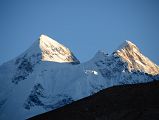 28 Gasherbrum II and Gasherbrum III North Faces Close Up Just Before Sunset From Gasherbrum North Base Camp In China